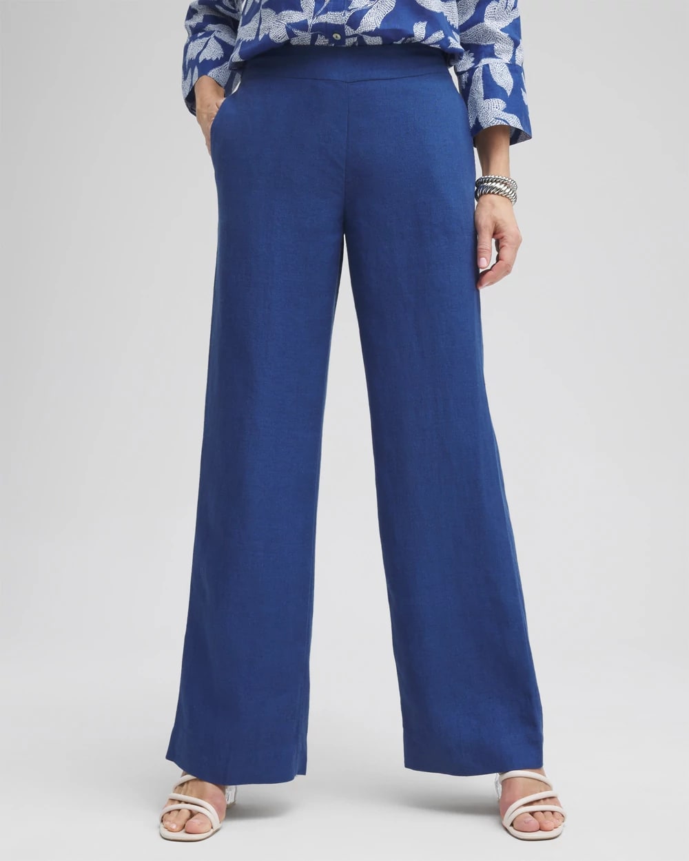 VIP【関税送料無料】希少 ANTONELLI FIRENZE BLUE LINEN PANTS CHS_LINEN FLARE